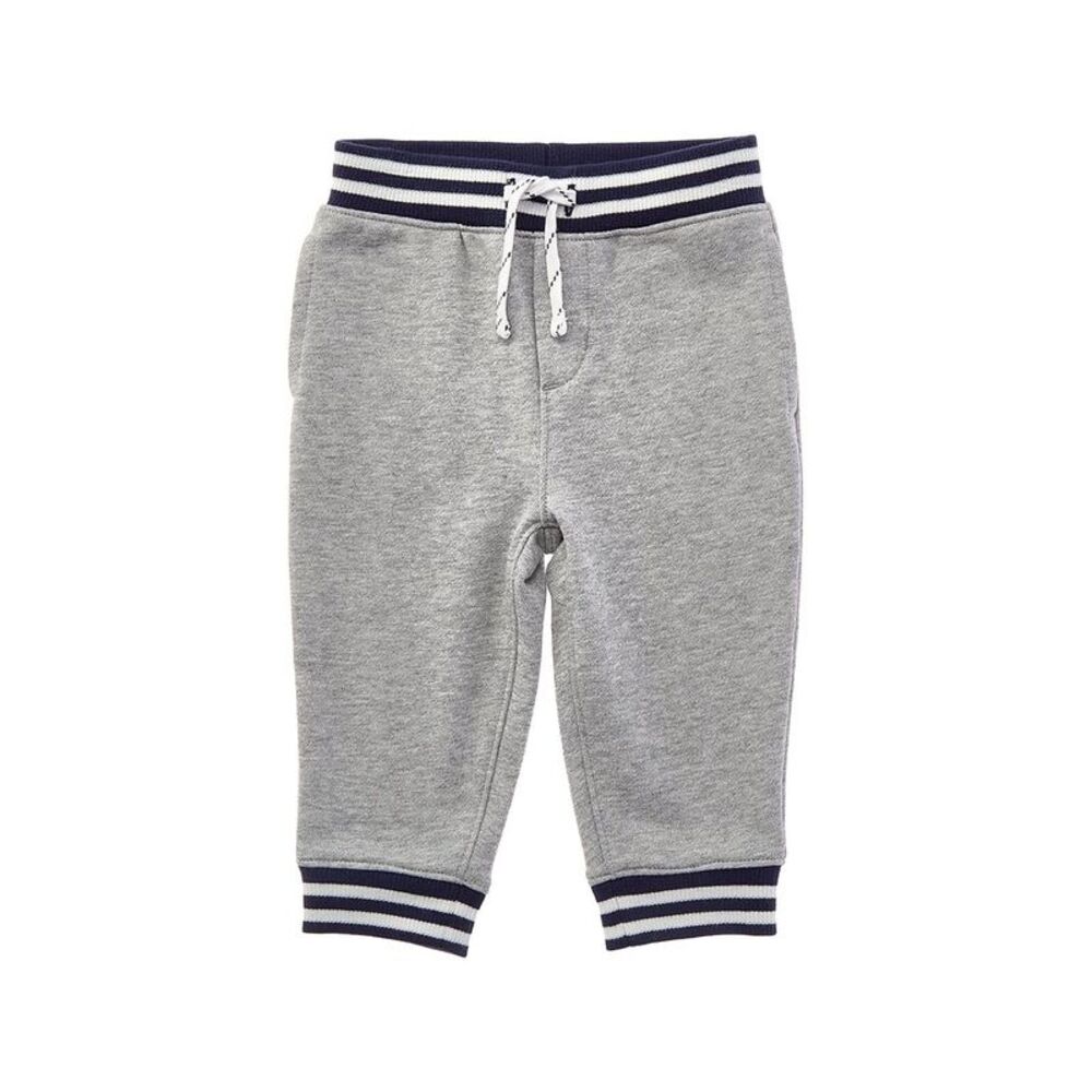 Janie And Jack Boys The Stripe French Terry Jogger Pant, Grey